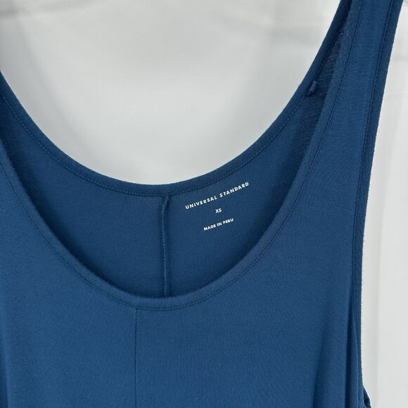 UNIVERSAL STANDARD ATHENA maxi dress tank knit scoop neck deep sea blue 10 12 XS - Picture 5 of 6